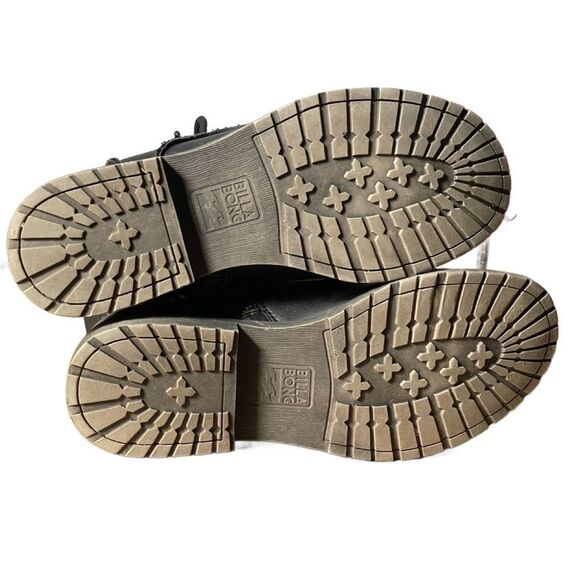 Billabong Willow Way Black Distressed Faux Leather Lace Up Ankle Boots Size: 6.5 - Picture 7 of 16